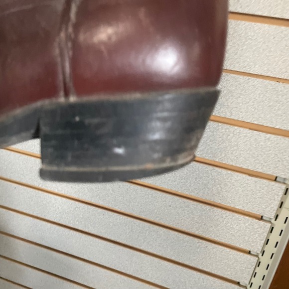 Mens Dark Brown Leather Cowboy Boots Western Style Dan Post Size 8.5 Vintage - Picture 8 of 9